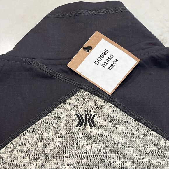 Dakota Grizzly NEW L Dobbs Fleece 1/4 Snap Pullover Jacket Sweater Cream Gray - Picture 8 of 11